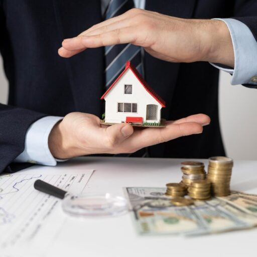 A person holding a house in their hands